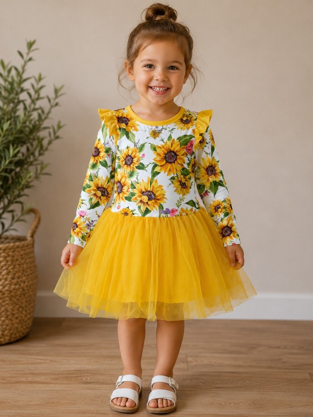 Sunflower Tulle Dress Size 3T/4T NWOT